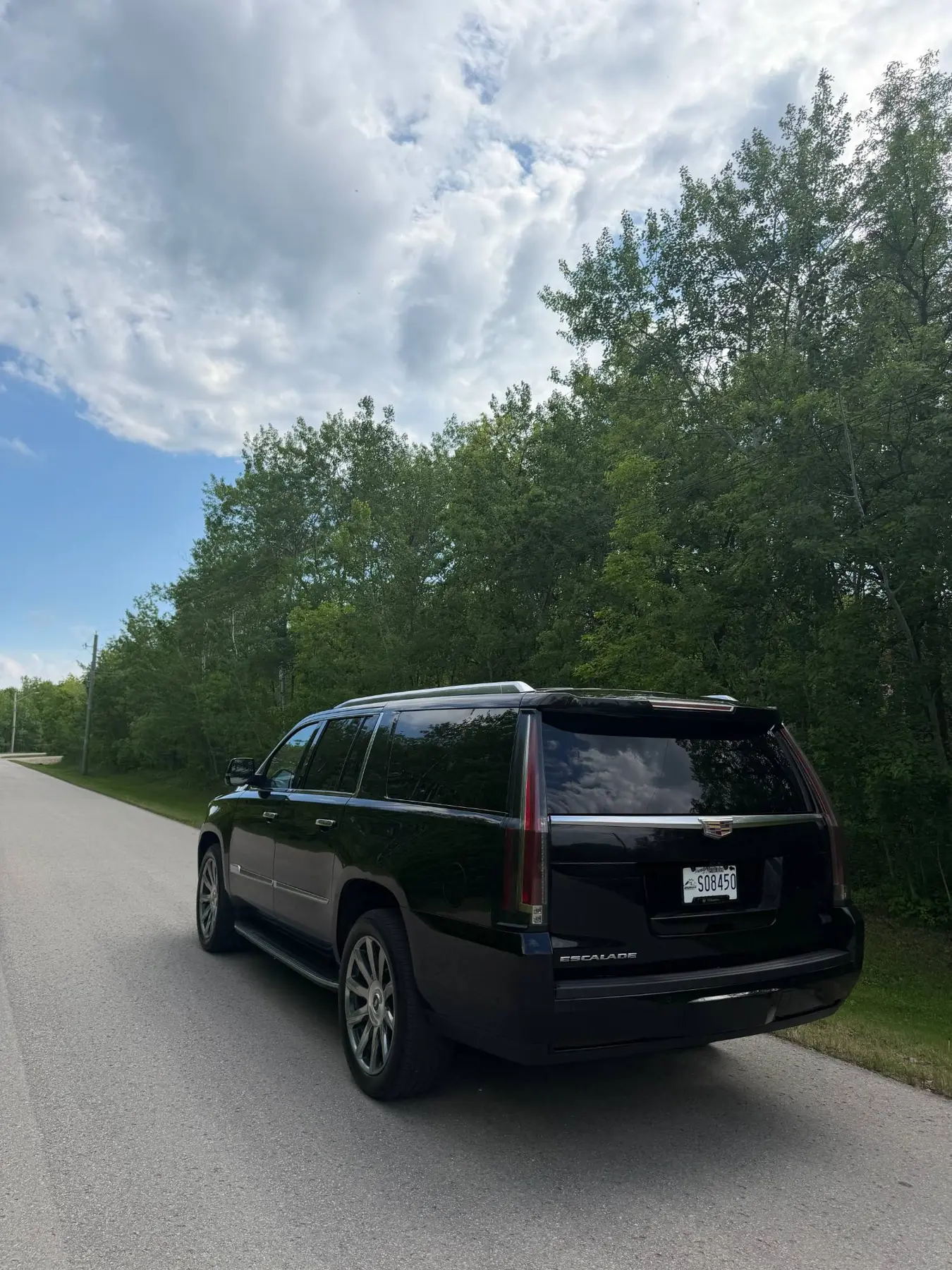 2019 Cadillac Escalade ESV, rear three-quarter